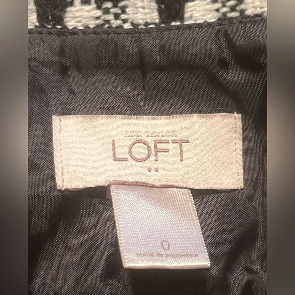 LOFT Black and White  Mini Skirt